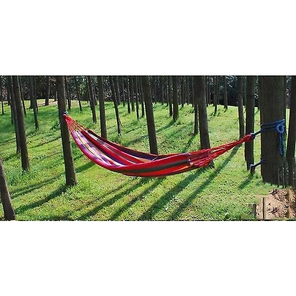 Punainen ulkona kannettava Rainbow Hammock Travel Swing Hanging Be