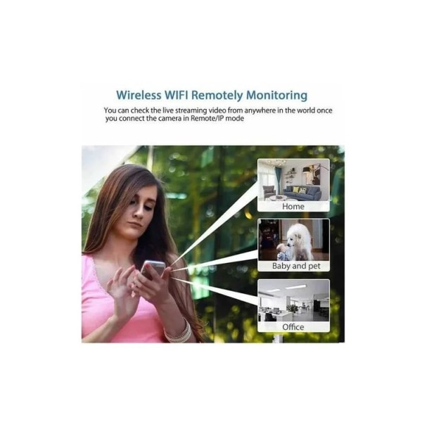 Trådlös dold kamera, 1920x1080P Mini Stor WiFi Kamera, Nanny Cam för Hem Säkerhet Spion Kamera wi