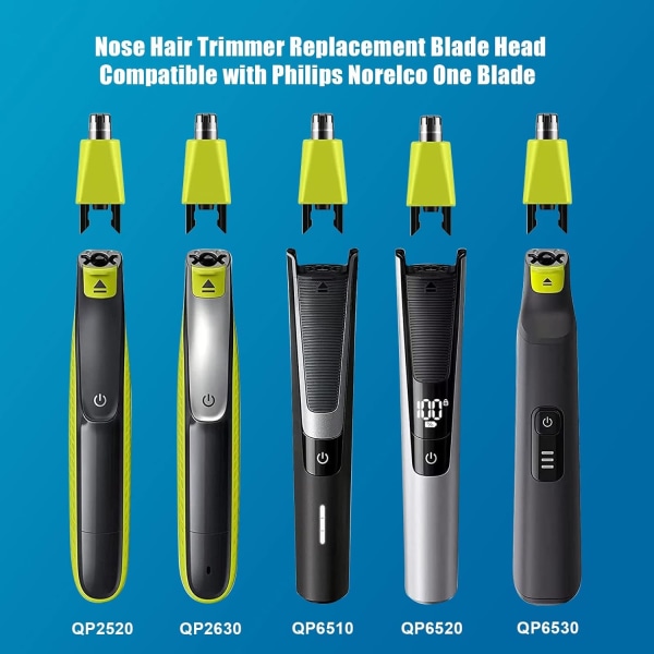 (4 enheter)For Philips OneBlade Blad for Nese og Ører, Erstatning