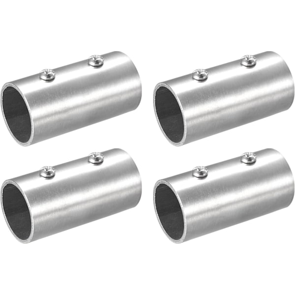 4 stk. Rette Rørkoblinger, 2-veis Håndløperkobling i Rustfritt Stål, 60 mm Lengde, for 1\" (25 mm) Ytre Diameter Rør for Rekkverk