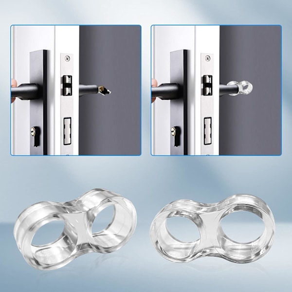 10 stk Dørstopp, Transparent PVC, Silikon Dørhåndtak og Bumper Anti-Dørknapp Beskyttelse (10er 8-Form)