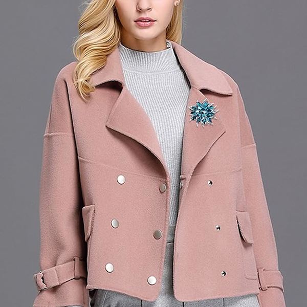 Blomster Lapel Nål Kvinder Brude Krystal Blå Krystaller Cristal