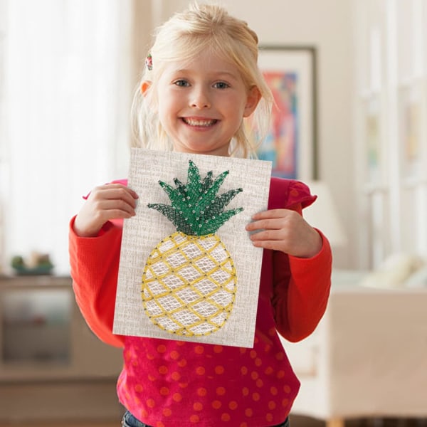 20cmx20cm DIY String Art Kit for Beginner Pineapple DIY Kit for Adults Teens Kids Pineapple String C