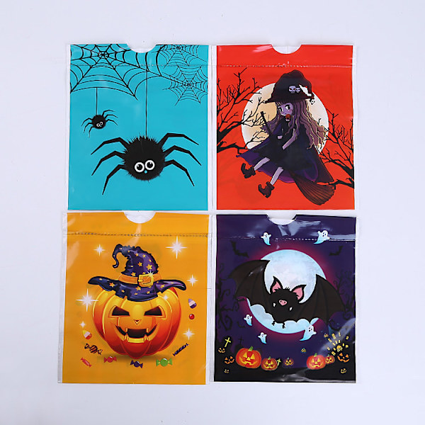 Halloween-herkkujen pussit juhlalahjoja - 100 kpl lasten narukassi karkkipusseja temppuiluun tai hoitoon, 8 Pat