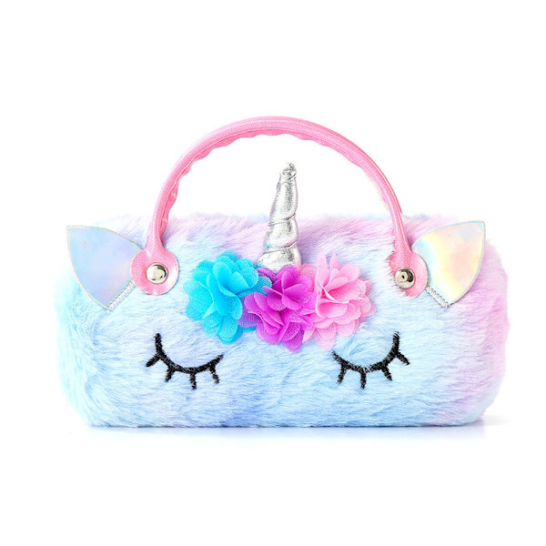 (Lilla) Plys Unicorn Brilleglas Etui Rejse Hård Skal Solbriller Etui med Håndtag Briller Beskyttelse