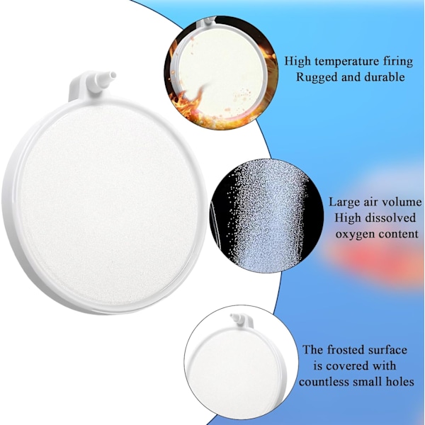 Luftdiffusionsdisk, Akvarieluftsten, Bubbelsten Luftdiffusor Akvariesten, Luftstensdiffusor för Akvariumdammar F