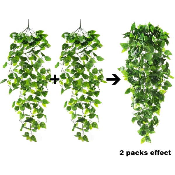 2 stk kunstige hængende planter 3.6ft Fake Ivy Vine Fake Ivy Lea