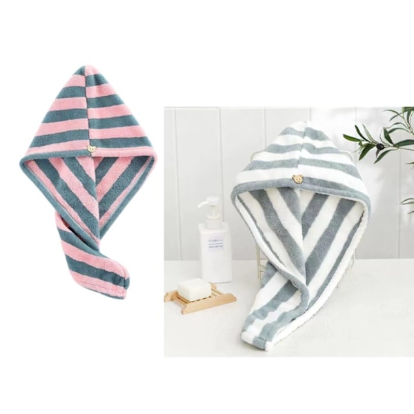 2-pack torra hårhanddukar i mikrofiber för kvinnor, hårturban