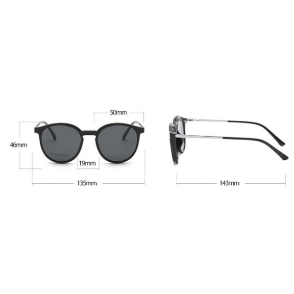 Magnetiske brilleinnfatninger for menn og kvinner, rund og dobbel bruk, retro sportsbrilleinnfatning，Sungla