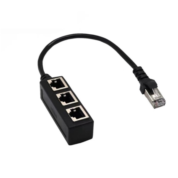 1 till 3 portars RJ45 splitteradapter, smidig överföring, utmärkt anslutning, nätverkskabeladapter