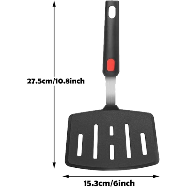 1 stk. Silikon Fiske Spatel, Fleksibel Køkken Spatel, Bred Spalte Spatel til Pandekager, Fisk, Non-Stick Spatler, Omelet