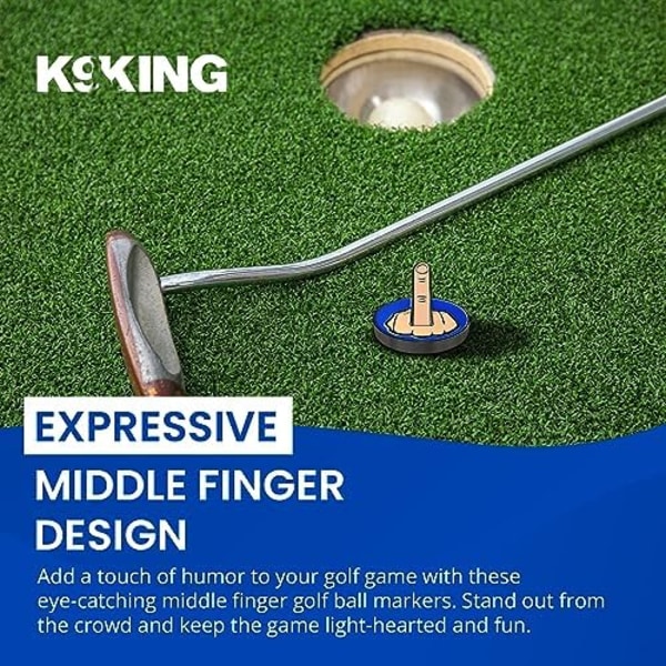 Midterfinger Golf Boldmærker med Magnetisk Hatklips | Justeringsboldmærker | Sjove Golftilbehør - Fantastisk Gave til Golfspillere