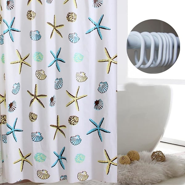 Mildew Resistant Shower Curtains - Ekstra Lange Shower Curtains wit