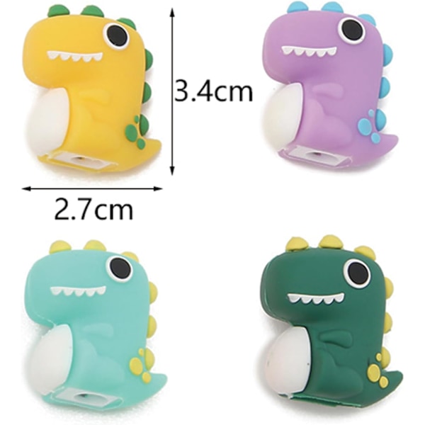 4 kpl Söpö Dinosauruskynänteroitin Sarjakuva Kynänteroitin Pieni Manuaalinen Kynänteroitin Kawaii PVC-teroitin Paperitarvikkeet Koulu- ja toimistotarvikkeet (4kpl)