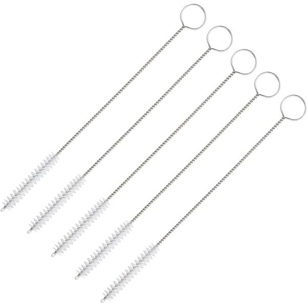 Set Rengöringsborstar i Rostfritt Stål för Rengöring av Rör, Sugrör, Flaskborstar, Rengöringsmedel för Flaskor, Kaffe, Te, Koppar 5 st