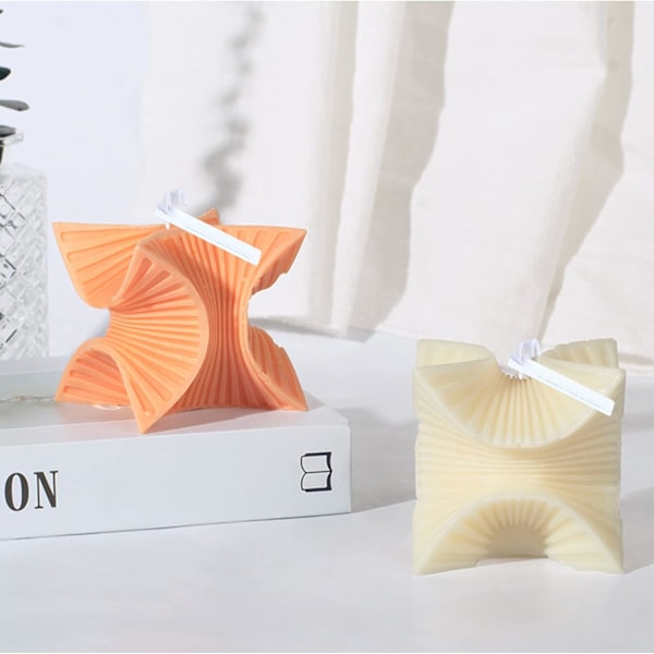 1 stk Twist Fan-Formet Lysforme Magic Cube Harpiksstøbe Silikonform til Aromaterapi Lys Voks Polymer Lær DI