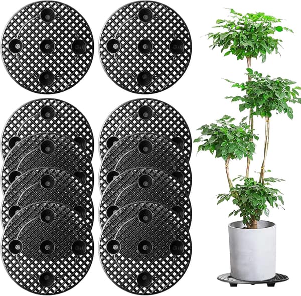 Sett med 10 runde nettingblomsterpotter - Diameter: 30 cm - For innendørs og utendørs bruk