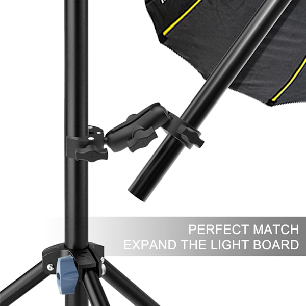 Dubbel Super Clamp Fäste Paraplyklämma Kameraklämma Stångklämma för Monitorfäste Magic Socket Arm Skrivbord Fotostudio L