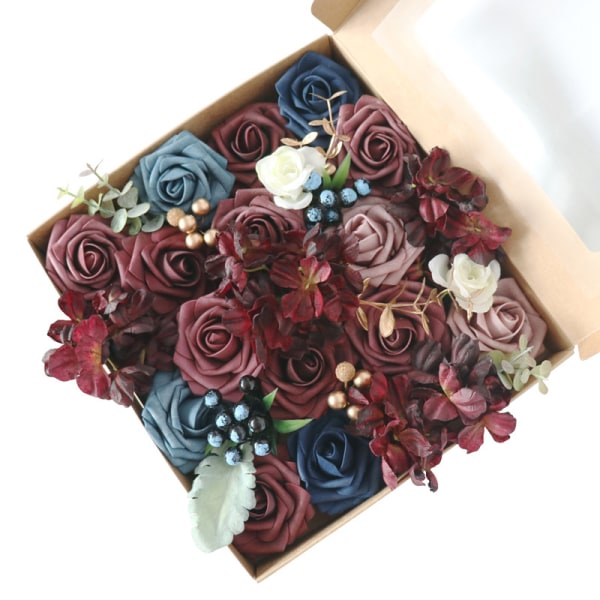 Kunstige blomster, falske bryllupsblomster kombineret til DIY Bouque