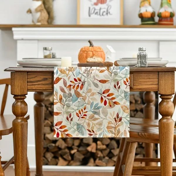 Höstlöv bordslöpare, lantlig Thanksgiving hösttema