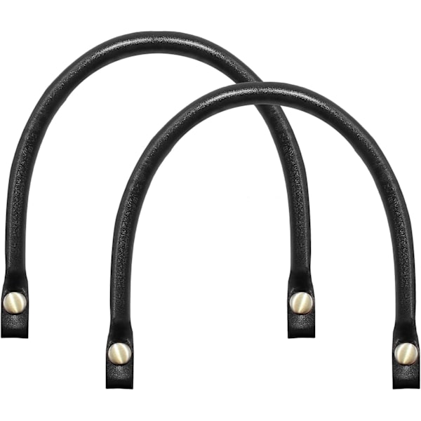 40 cm Læder Taskehåndtag Udskiftning Sort PU Læder Pung Remme med Knap til Håndtaske Håndtag DIY Taske Tilbehør