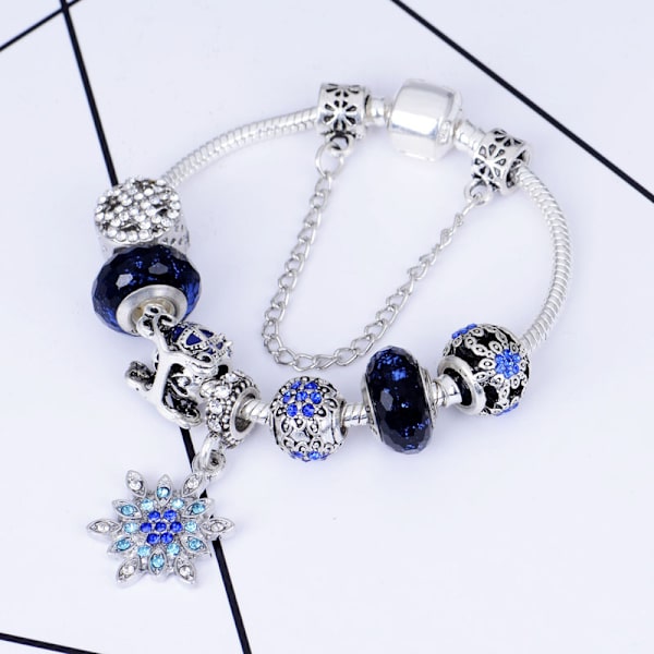 Sølvbelagt Jubilæums Charm Armbånd, Style B, Personlig Br