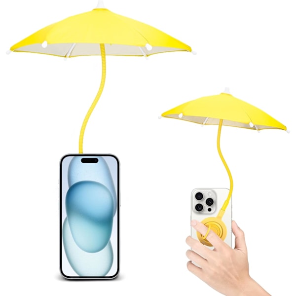 1 stk. Magnetisk mobiltelefon paraply til sol, Universal Sød Telefon Solskærm Beskyttelsescover med 360° Justerbar & Roterbar Ph