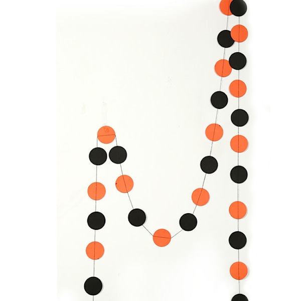 4m Orange Black Circle Dot Garland Black Orange and White Polka Dot Hanging Paper Streamer for Birthday Wedding Bridal S