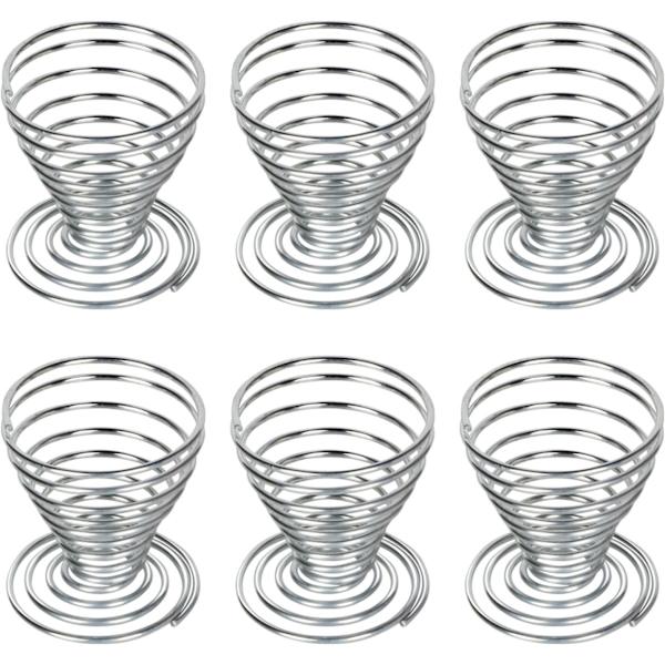 6 x Spiral Egg Cups i rustfritt stål