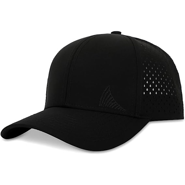 1-pakke, 5-panel buet skygge vandtæt performance snap cap black