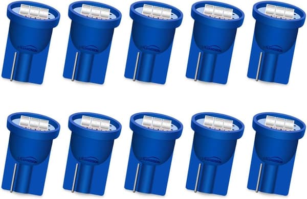 10 stk 12V blå LED bilskiltlys pærer