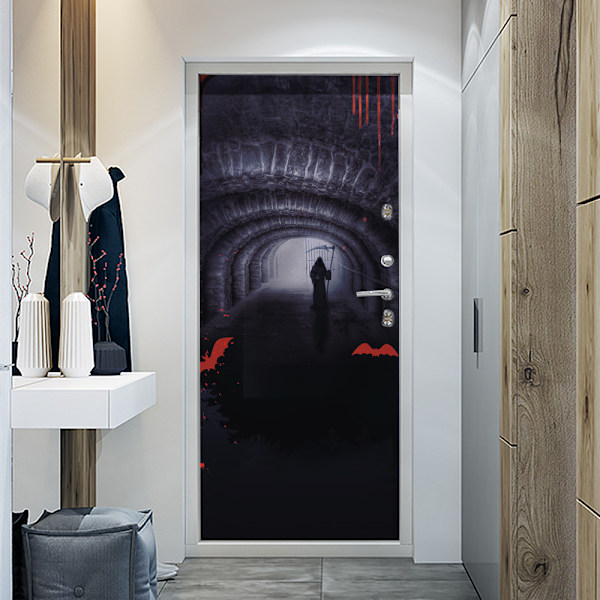 3D Halloween-tunnel-kummitusovitarrat, 30 x 79 tuuman realistinen kauhu-kummitusovitarra