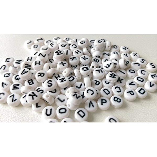 100 stk. Bogstavperler A-Z Terninger til at lave Armbånd