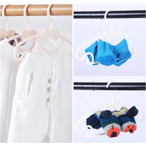 （Vit）30-pack klädhängare för barn, baby plastförvaringshängare för längd 29 cm