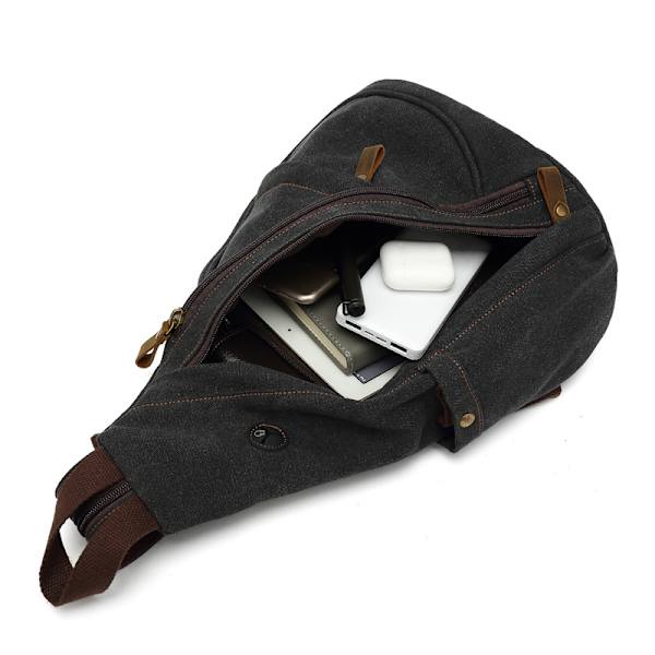 3 i 1 Unisex Khaki Brystveske Menn Ryggsekk Kvinner Sling Bag C