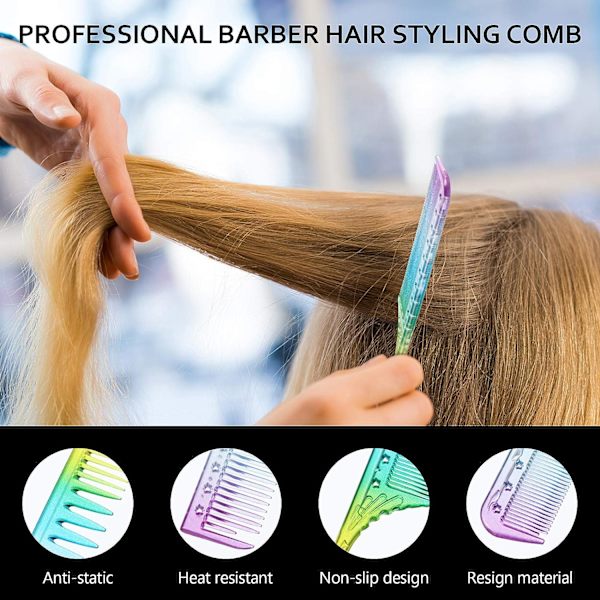 3 stk. Fine Cutting Comb Salong Kam Rat Tail