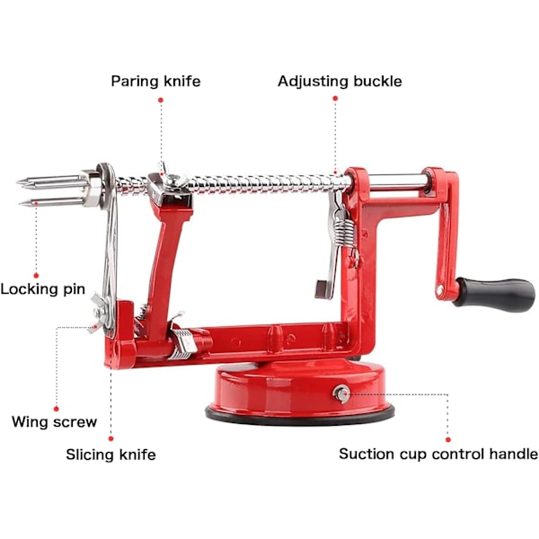 1 st Apple-skälare och kärnborr, Långvarig Kromgjutning Magnesiumlegering Apple-skälare Slicer Kärnborr med Rostfritt Stål Blad