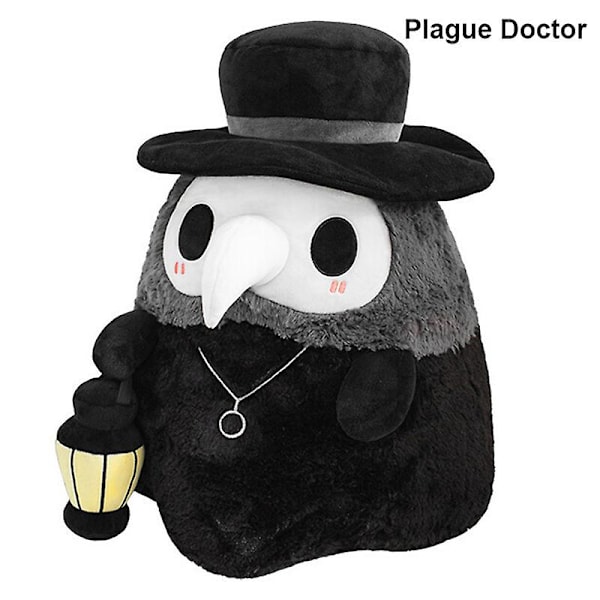 2 stk Fluffy Plague Doctor med Glow In Dark Lantern Plysj Til