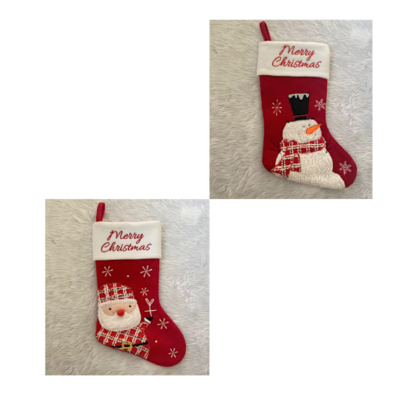2-pack Julstrumpor Julgåvor Jultecknad Snöman