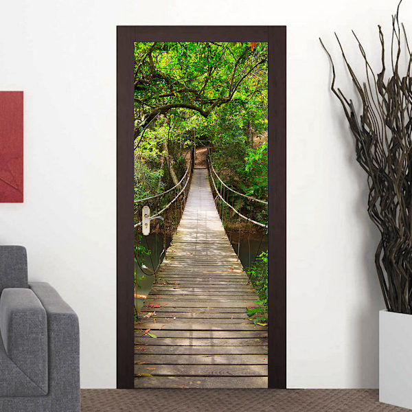 StyleB 77x200cm 3D Dørklistremerkelapp Vinkjeller Fotomural Trom