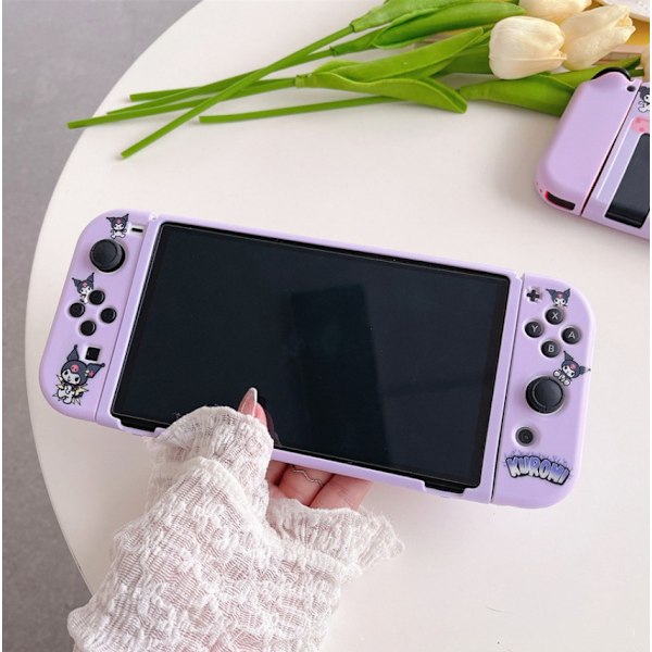 KUROMI skyddande fodral för Switch OLED-modell, mjukt TPU slimfodral
