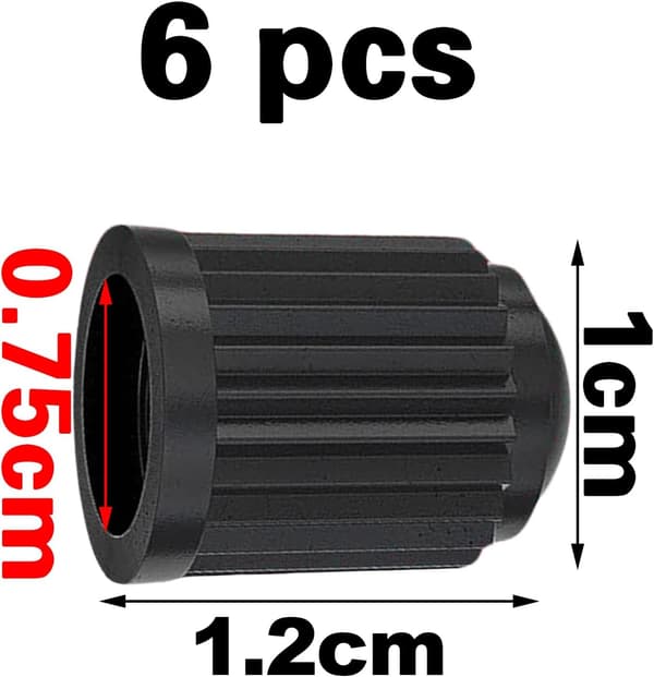 （1.2×1×1cm）6 stk. Ventilhetter for bil, Ventilhetter, Bilventilhetter, Universelle ventilhetter, Svart for bil