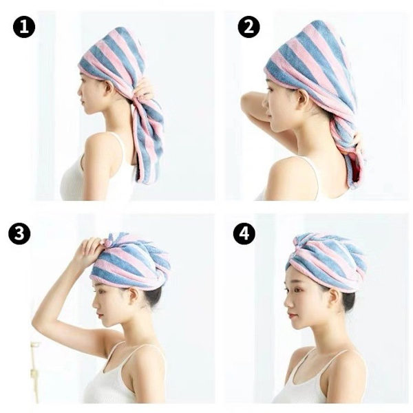2-pack torra hårhanddukar i mikrofiber för kvinnor, hårturban