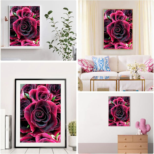 5d 30 x 40 cm, Diamant Peinture kit complet perceuse Blooming roses DIY Strass à broder au point de