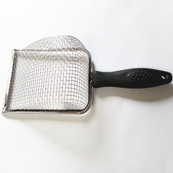 Kattesandspade med små hull i slitesterk metall for kattunge, sil med dyp spade for katt, hund, kanin