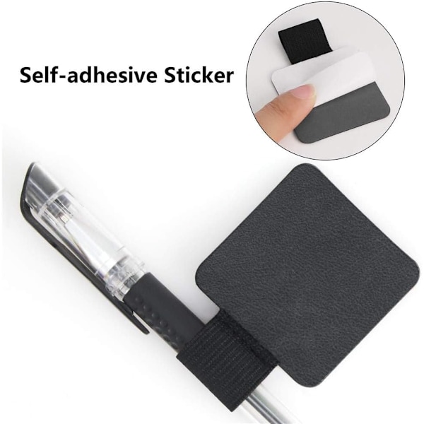 12 Pak Notebook Pen Loop Holder Selvklæbende Penholder Blyantholdere Elastisk Loop Designet til Notesbøger Journaler Ca