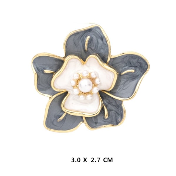 Kamelia Dam Broscher Blom Brosch Pin Pläterad Blomma Dekorativ Klänning Smycken Retro Sjal C Grey