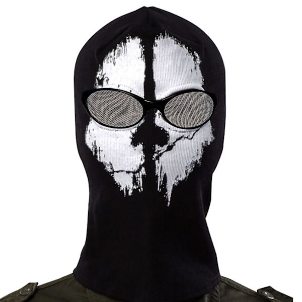 Spøgelsesmaske - Balaclava Motorcykel Paintball One Size Farve Sort
