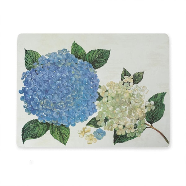 Set med 4 (Rektangulära, 30 x 40 cm, Hortensiamönster) Tjocka Underlägg i Kork, Lätta att Rengöra, för Kök och Matbord
