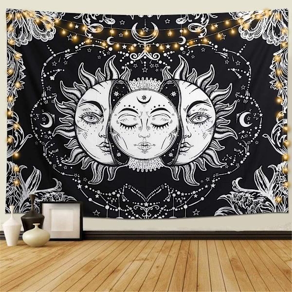 Tarot-gobeläng Mandala indisk bohemisk psykedelisk gobeläng N